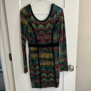Multicolor Chevron Knit Dress